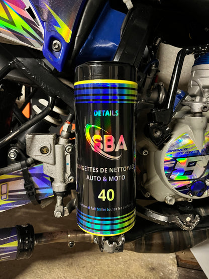 40 LINGETTES NETTOYANTES MOTO-AUTO SBA